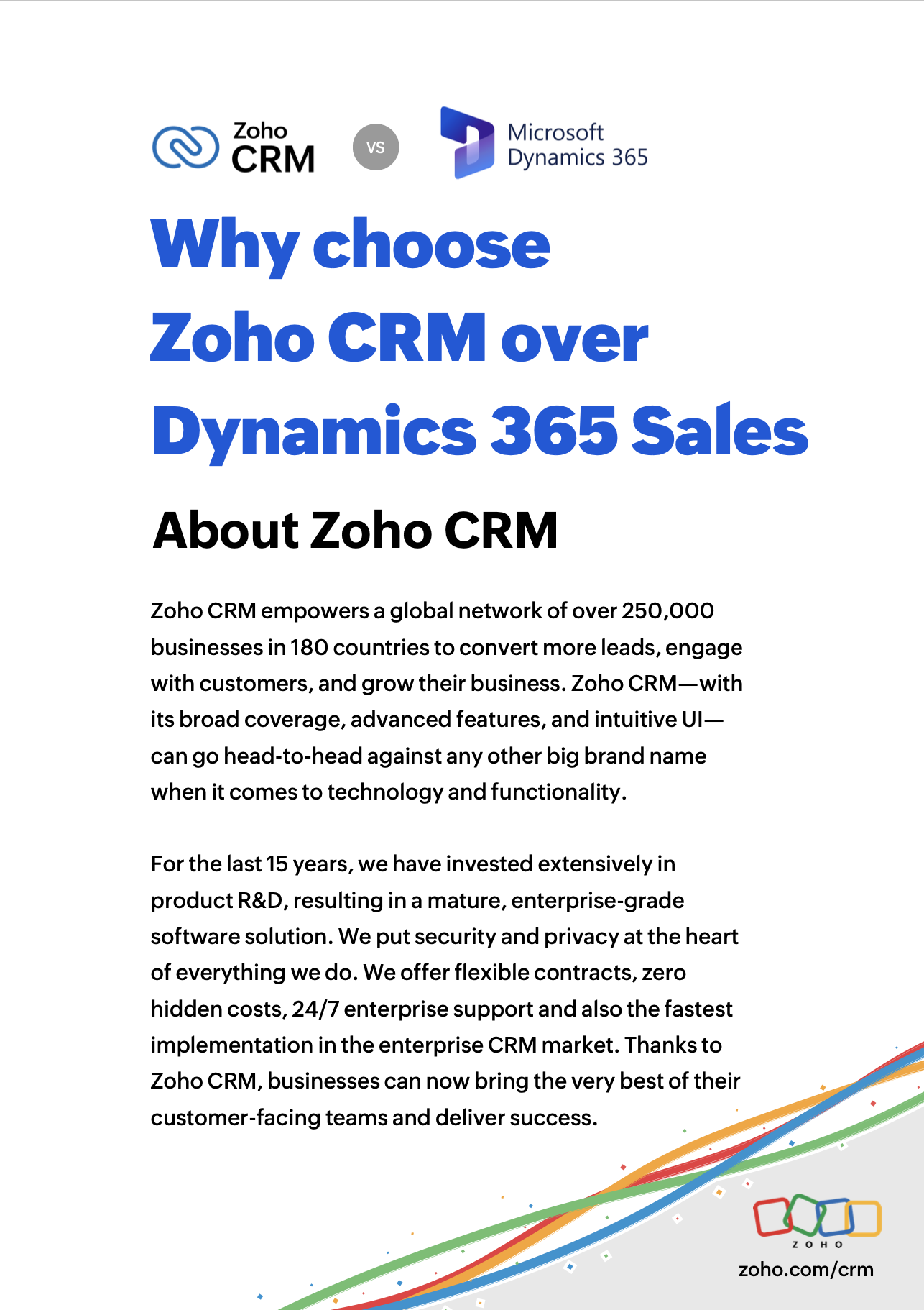 Zoho CRM is een krachtig alternatief voor Microsoft Dynamics 365